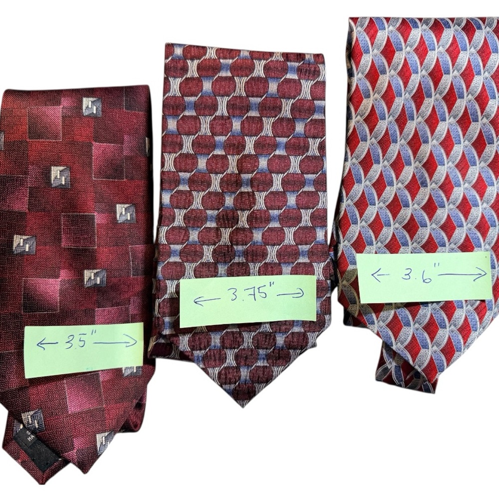 Elegant Ties Set (5) - Reds, Burgundy, and Blues (EUC)